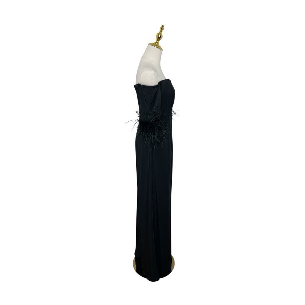 Mac Duggal 11441 Feather Off The Shoulder Column Gown Size 4 $498 - Picture 4 of 6